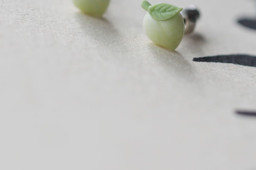 Peach Ceramic Earring Stud