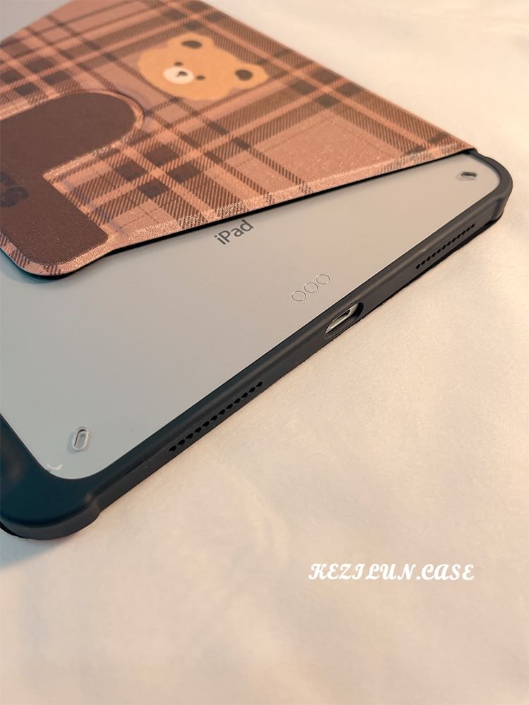Plaid Case Bear iPad
