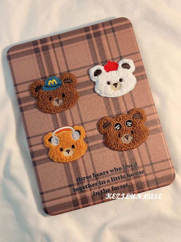 Plaid Case Bear iPad