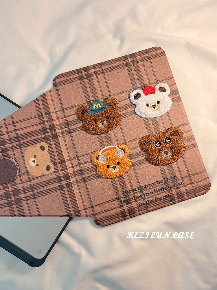 Plaid Case Bear iPad