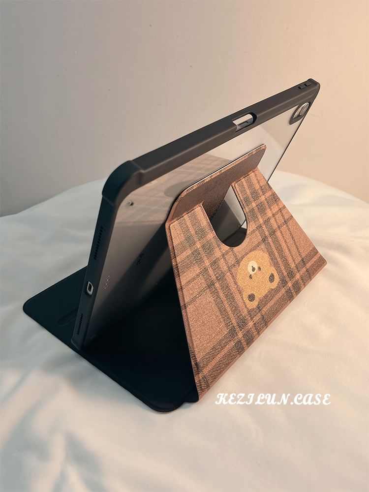 Plaid Case Bear iPad