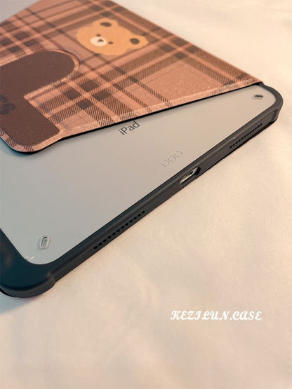 Plaid Case Bear iPad