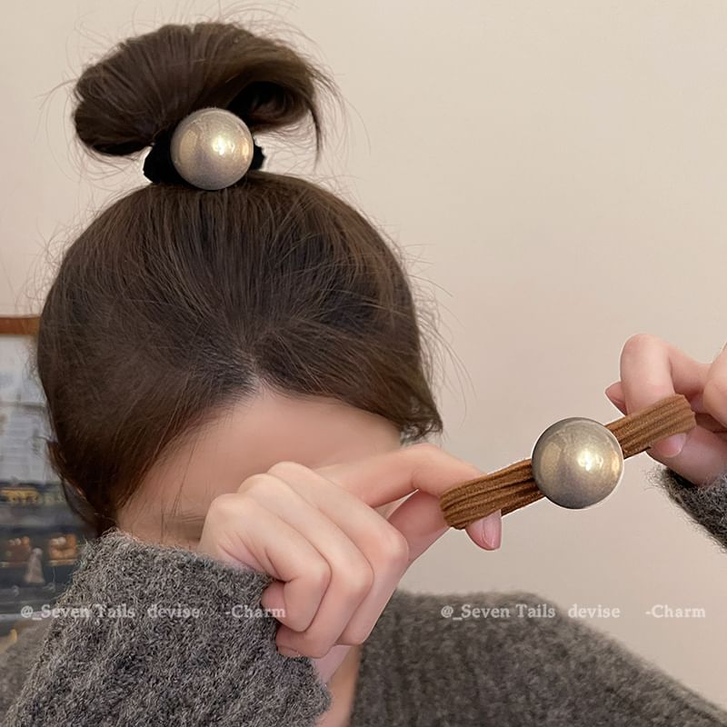Hair Tie Faux Set Pearl /