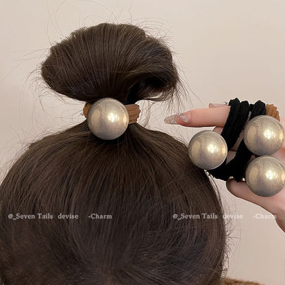 Hair Tie Faux Set Pearl /
