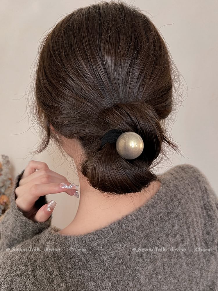 Hair Tie Faux Set Pearl /