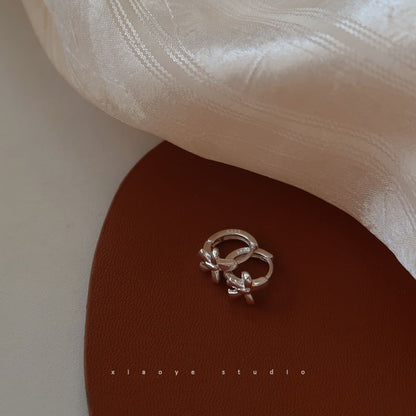 Bow Huggie Silver Sterling Earring