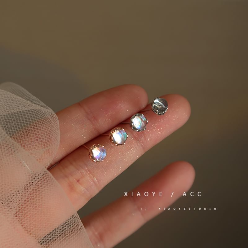 Stud Faux Earring Silver Sterling Gemstone