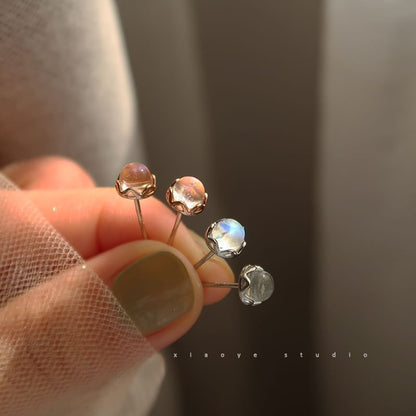 Stud Faux Earring Silver Sterling Gemstone