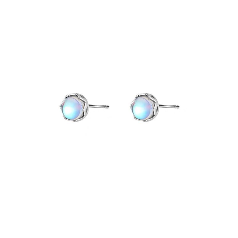 Stud Faux Earring Silver Sterling Gemstone