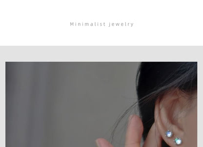 Stud Faux Earring Silver Sterling Gemstone