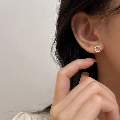 Stud Rhinestone Sterling Geometric Silver (Various Designs) Earring