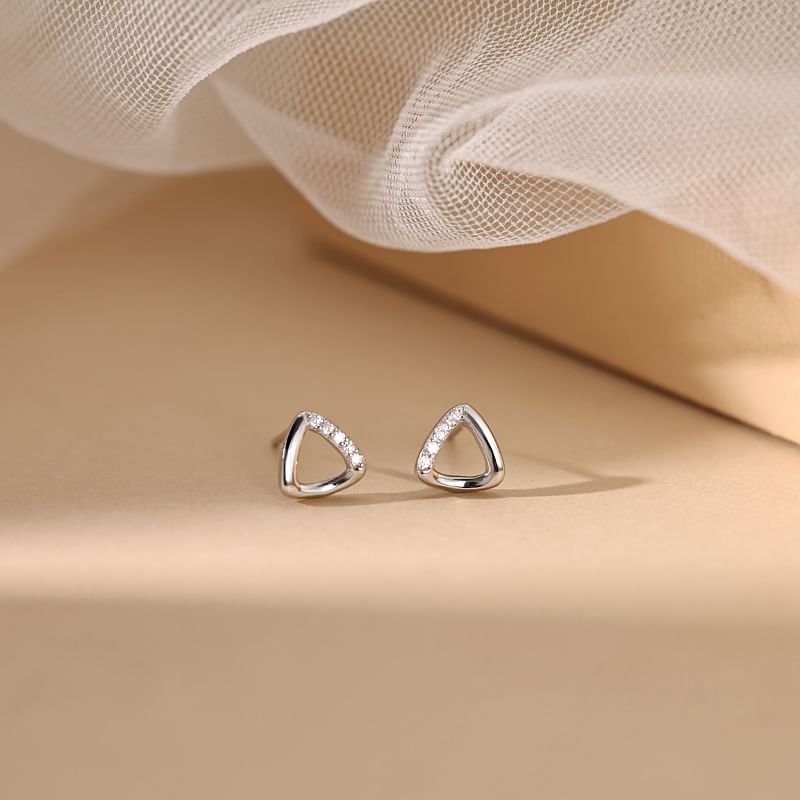Stud Rhinestone Sterling Geometric Silver (Various Designs) Earring