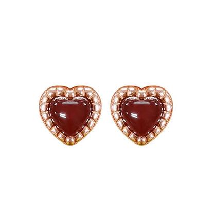 Silver Sterling Stud Heart Earring