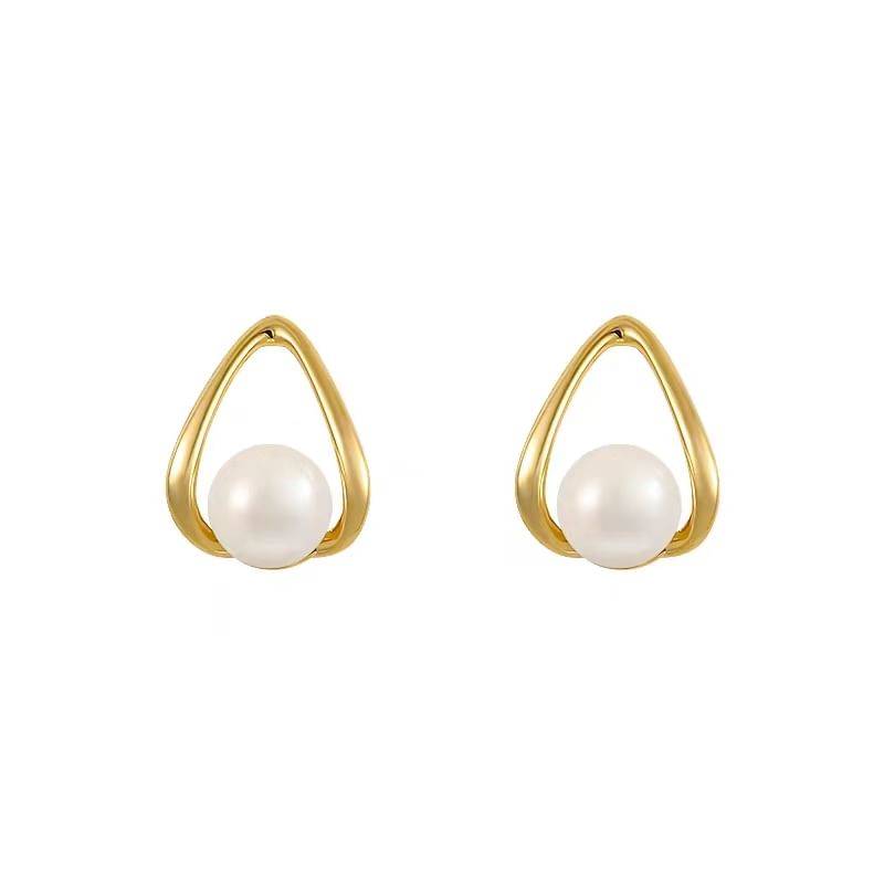 Earring Pearl Sterling Stud Faux Silver