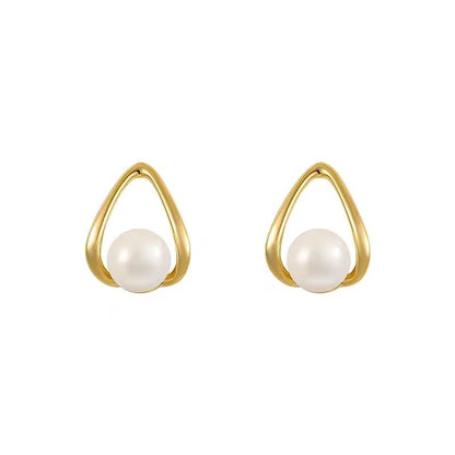 Earring Pearl Sterling Stud Faux Silver