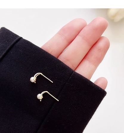 Earring Pearl Sterling Stud Faux Silver