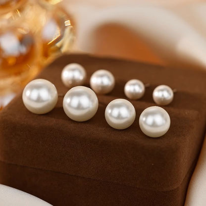 Silver Earring Faux Pearl Sterling Stud