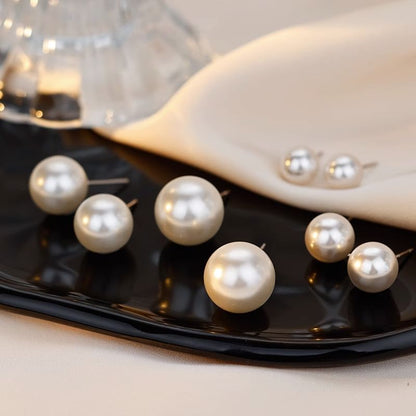 Silver Earring Faux Pearl Sterling Stud