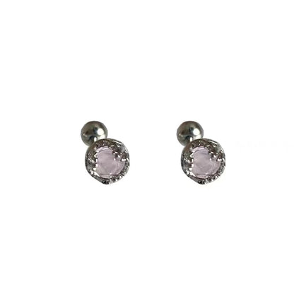 Faux Gemstone Earring Sterling Silver Barbell