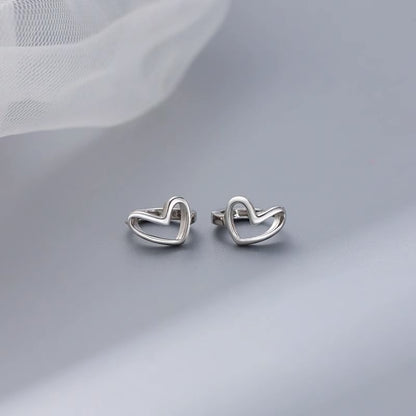 Heart Huggie Earring Sterling Silver