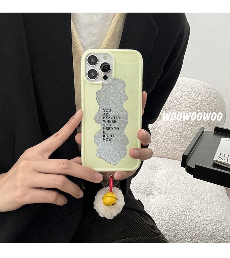 Lettering Pom Phone Bell Case