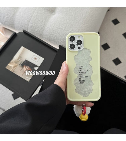 Lettering Pom Phone Bell Case