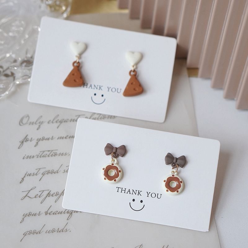 Cheese Earring Alloy Donut / Drop