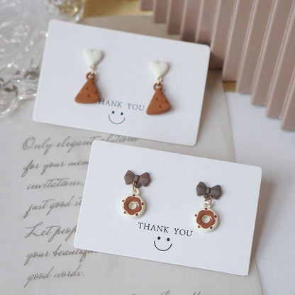 Cheese Earring Alloy Donut / Drop
