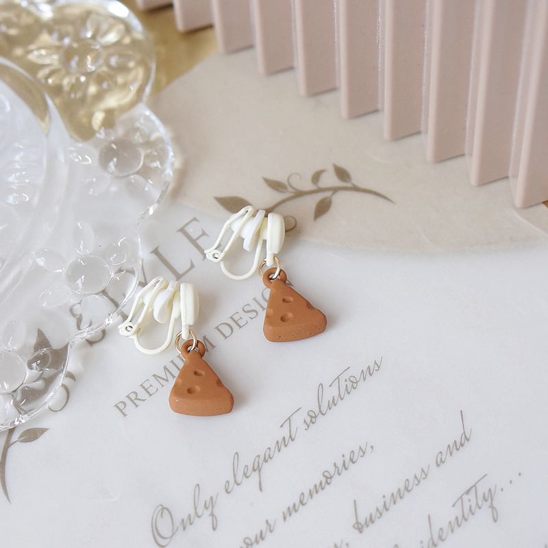 Cheese Earring Alloy Donut / Drop