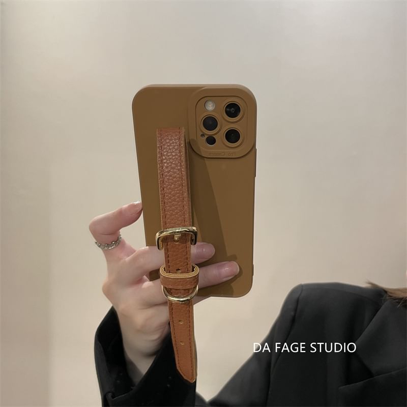 Phone Faux Case Strap Pearl