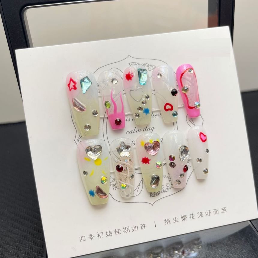 Strass-Press-On-Nägel