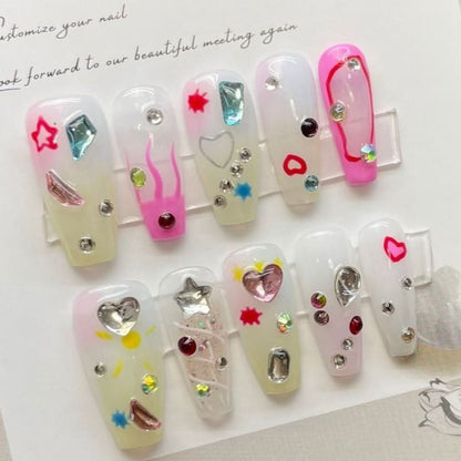 Strass-Press-On-Nägel