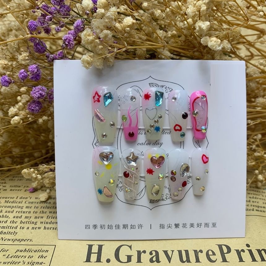 Strass-Press-On-Nägel