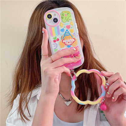 Hoop with Pad Wavy Strap Lanyard Phone