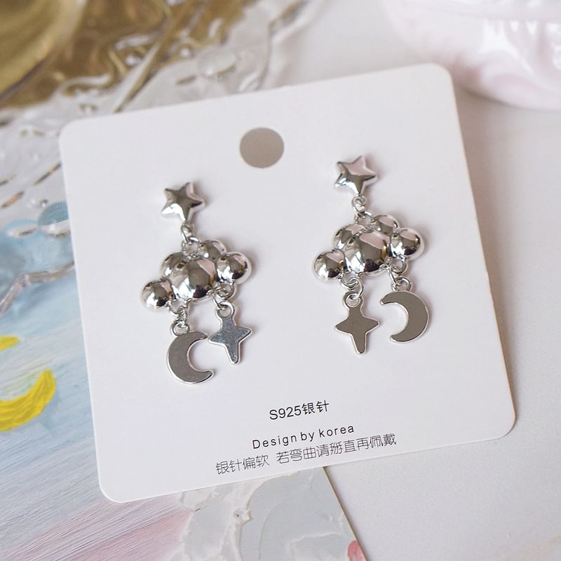 Moon Cloud Earring Dangle Star Alloy