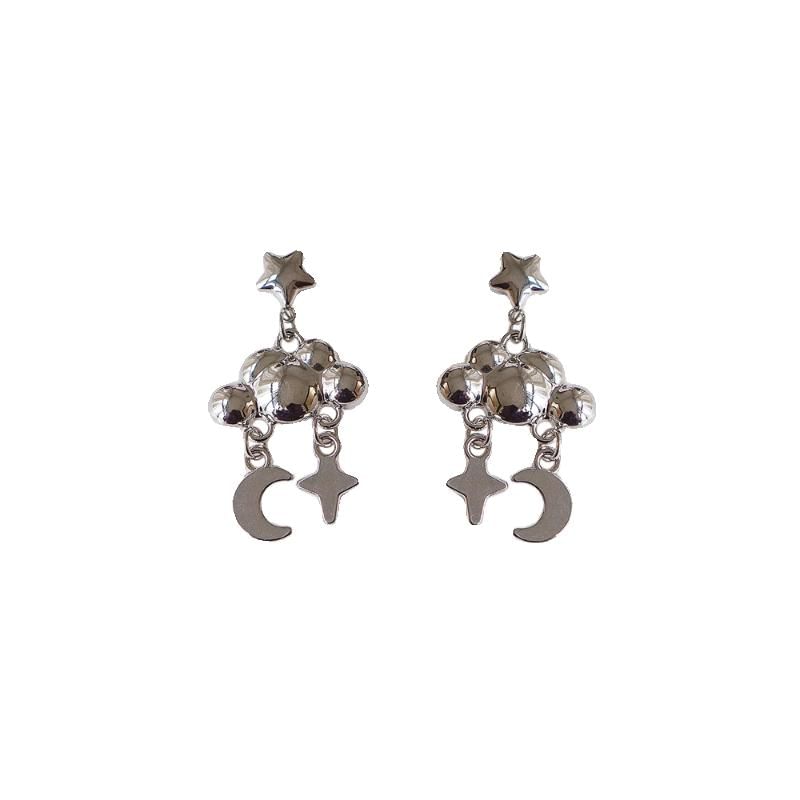 Moon Cloud Earring Dangle Star Alloy