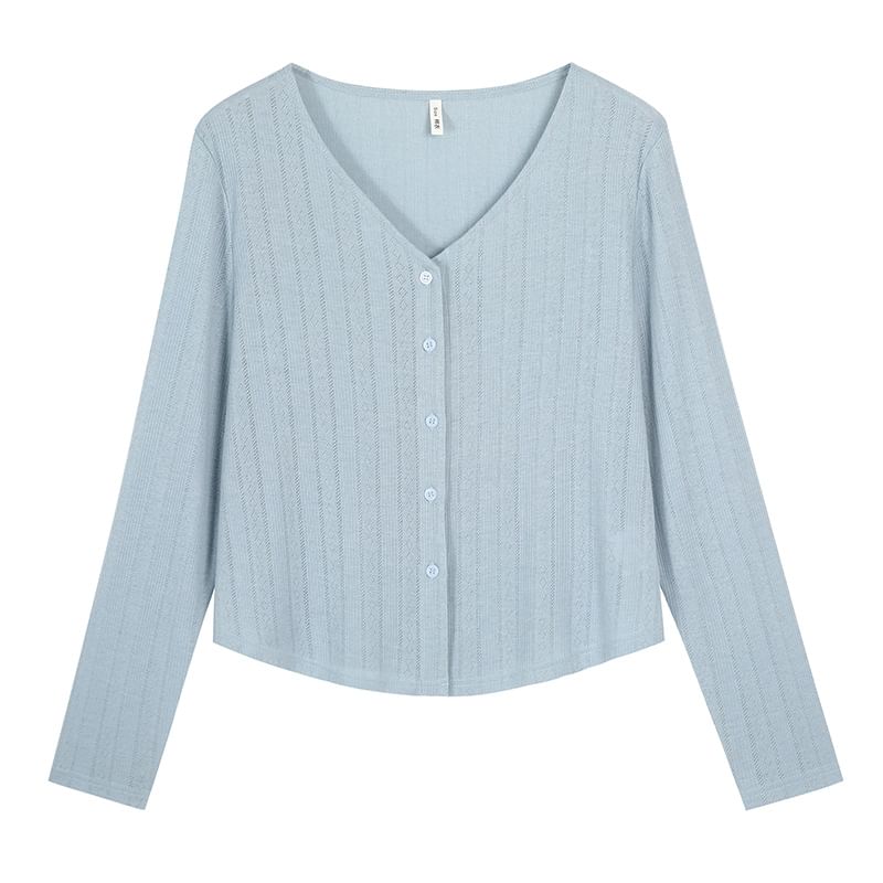 V-Neck Plain Cardigan