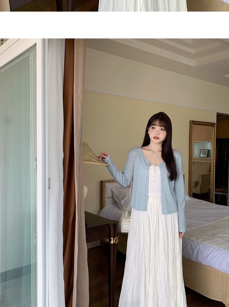 V-Neck Plain Cardigan