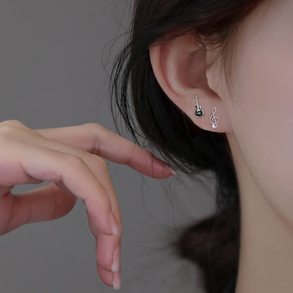Silver Asymmetrical Stud Sterling Ear