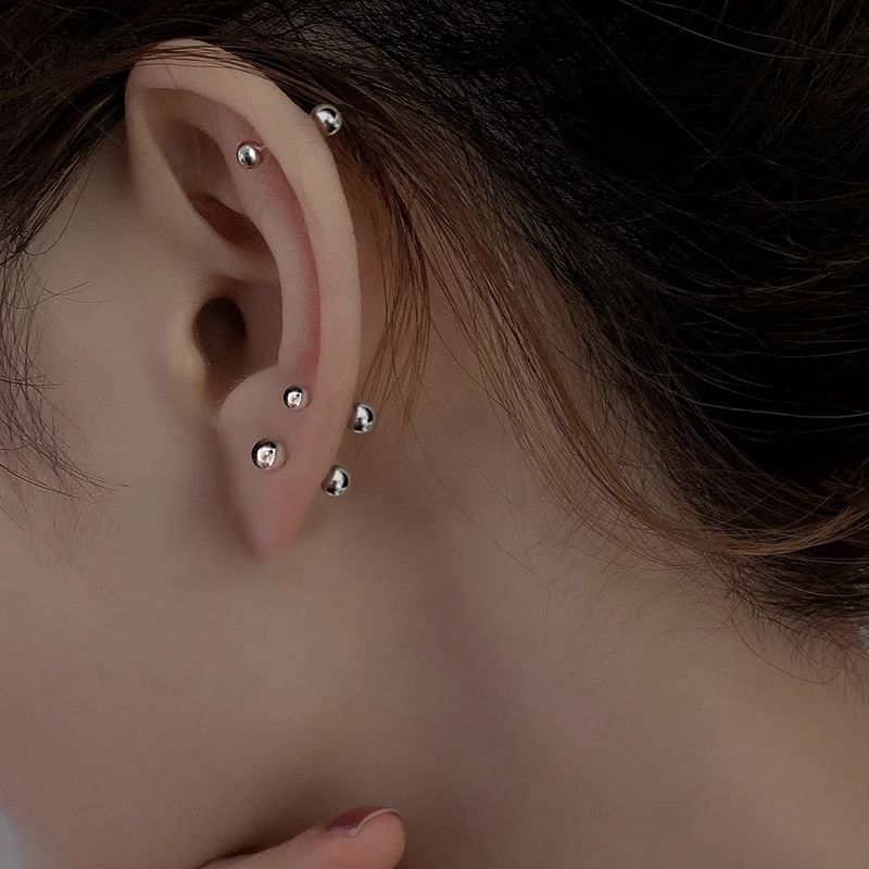 Ear Sterling Ball Silver Stud