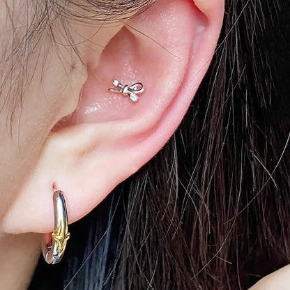 Sterling Silver Star Huggie Earring