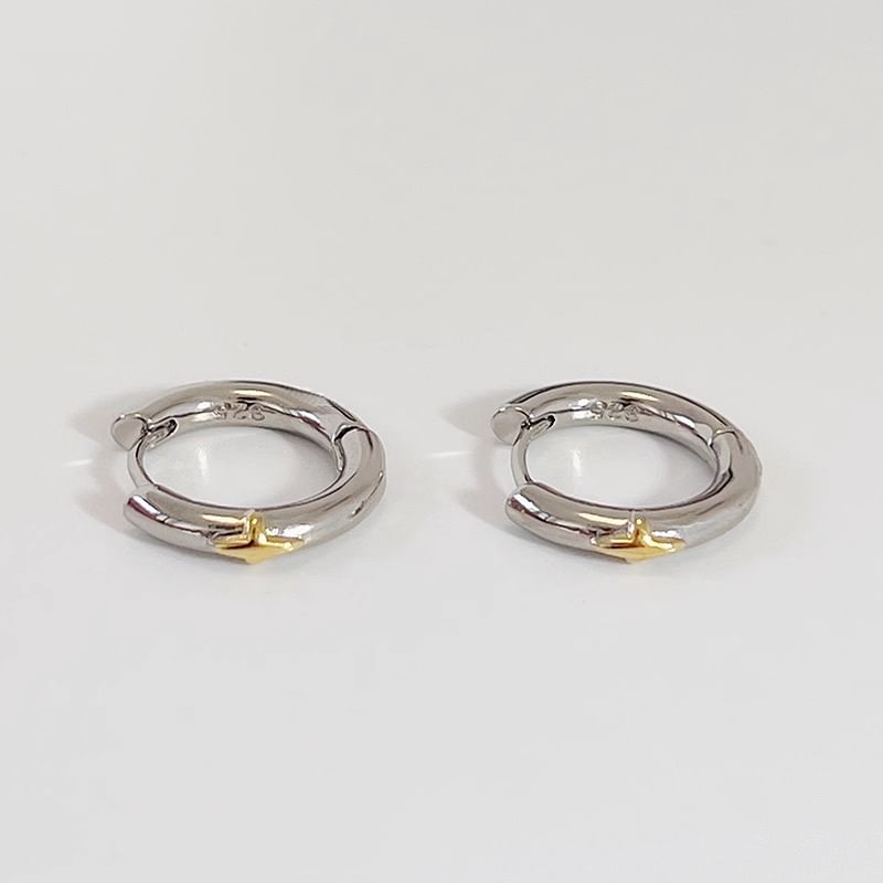 Sterling Silver Star Huggie Earring