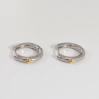 Sterling Silver Star Huggie Earring
