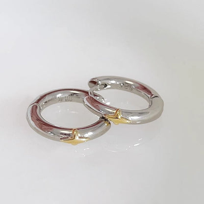 Sterling Silver Star Huggie Earring