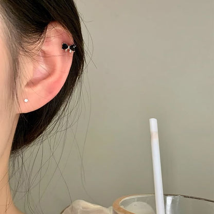 Ear Rhinestone Bow Stud