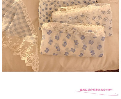 Head Trim Scarf Plaid (Various Triangle Lace Designs)