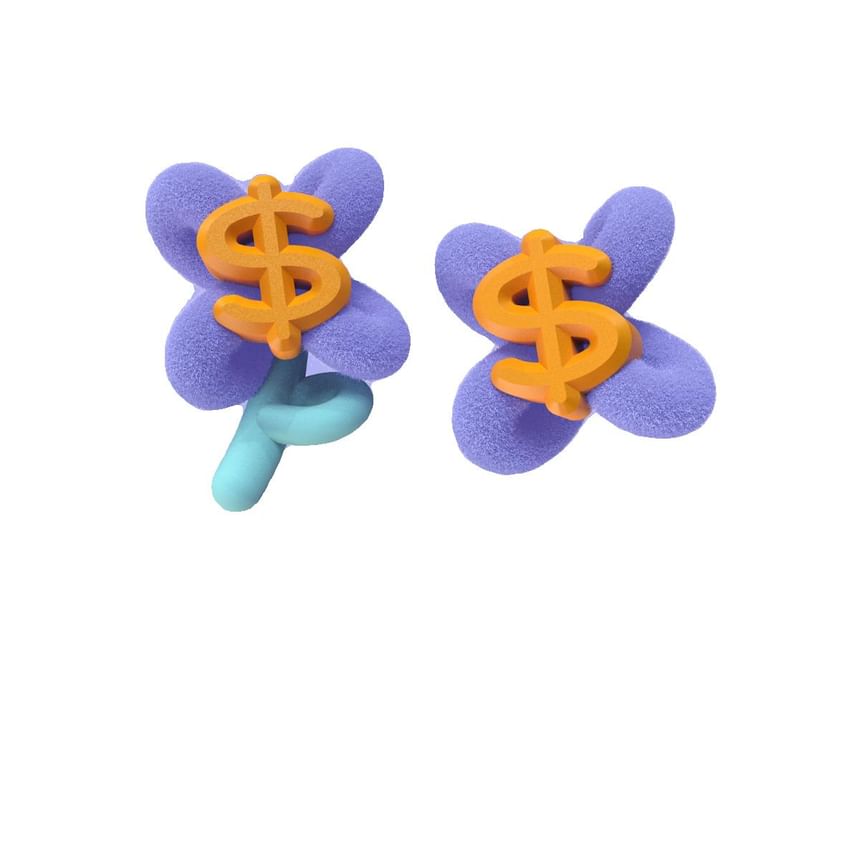 Stud On Earring Ear Money / Sign Clip