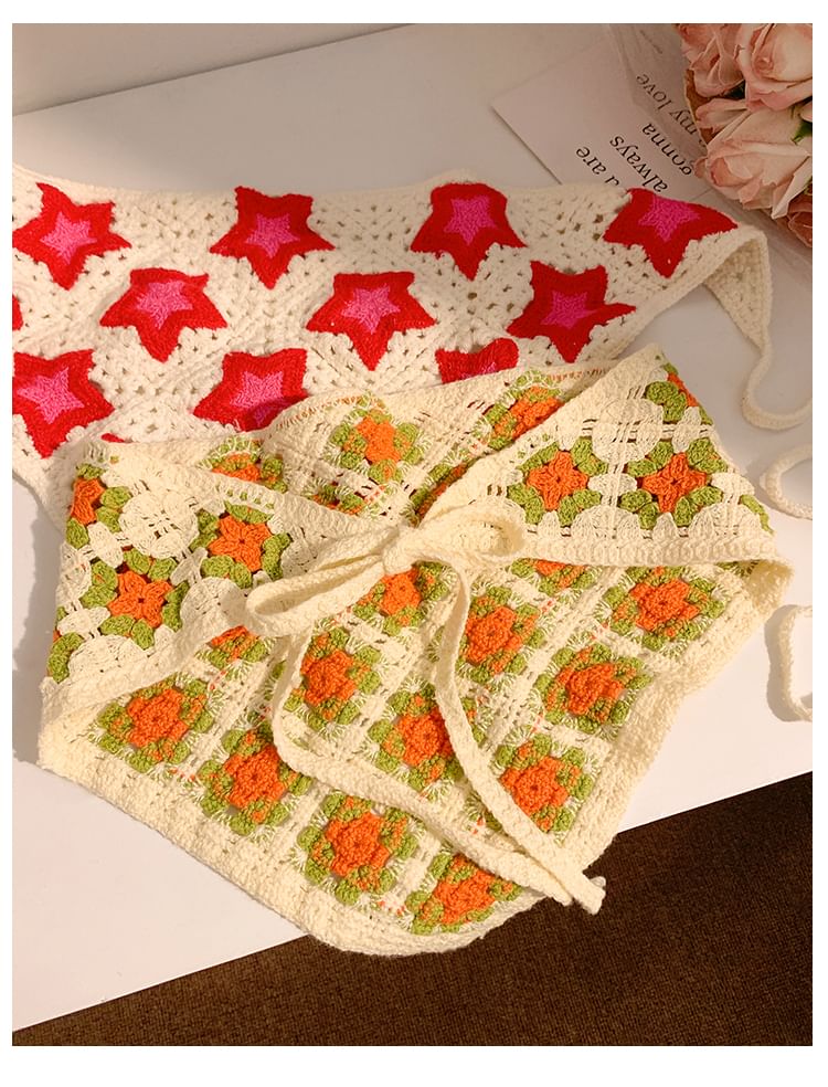 Scarf Head (Various Embroidered Triangle Designs)