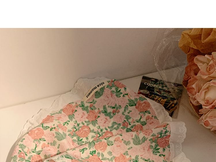 (Various Triangle Print Designs) Floral Scarf Head
