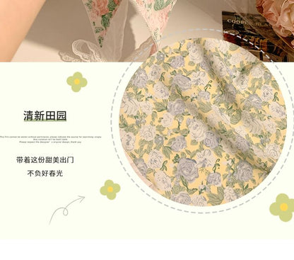 (Various Triangle Print Designs) Floral Scarf Head